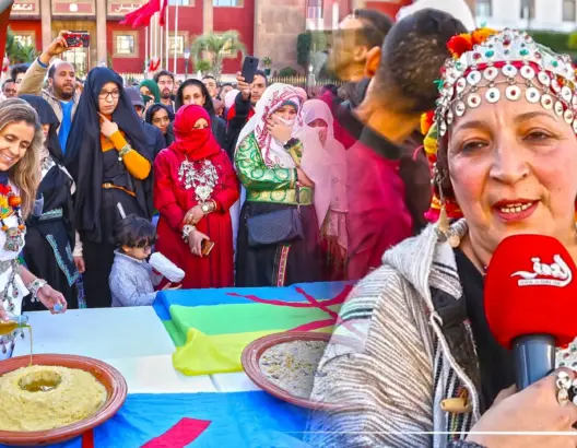 إمازيغن المغرب يحتفلون برأس السنة الأمازيغية أمام البرلمان