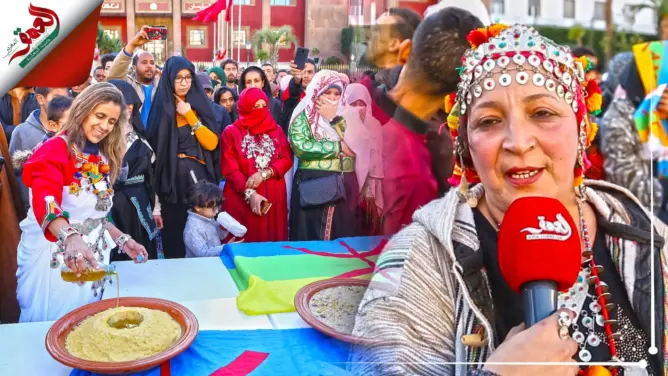 إمازيغن المغرب يحتفلون برأس السنة الأمازيغية أمام البرلمان