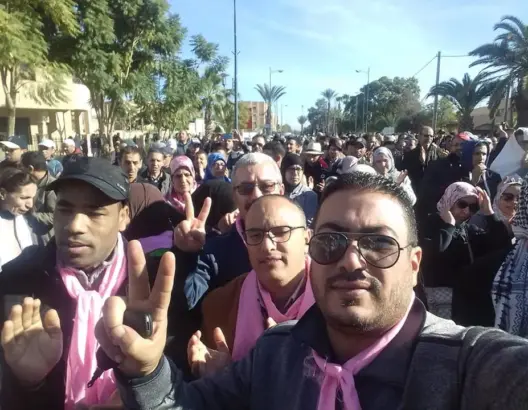 وصفوه بـ”الخميس الأسود”.. مئات الأساتذة يتظاهرون بتارودانت دعما لـ”بودحيم”