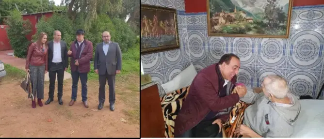 زاره في منزله.. عبيابة يطمئن على الوضع الصحي للفنان محمد الخلفي(صور)