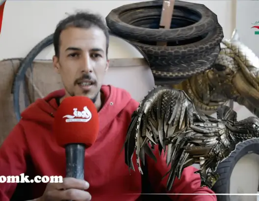 عبد الغفور.. شاب تحدى البطالة بتحويل الإطارات المطاطية لتحف فنية (فيديو)