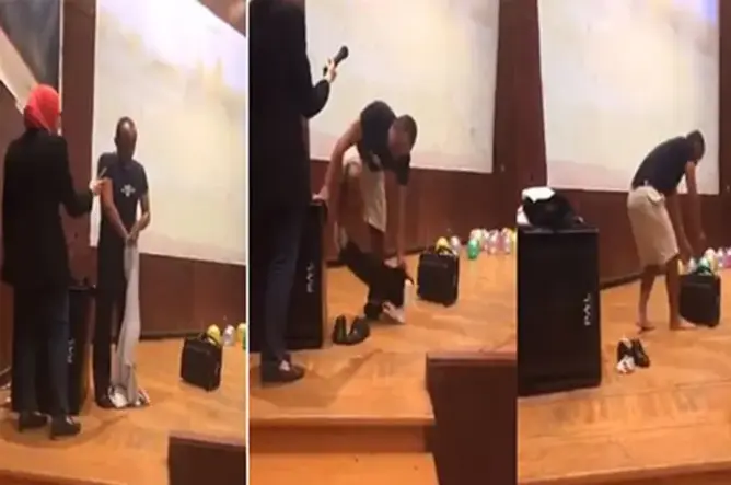أستاذ جامعي ينزع ملابسه أمام تلاميذ ثانوية وجامعته تتبرأ من الحادث (فيديو)