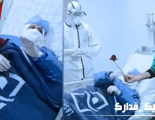 طاقم طبي بمستشفى سطات يهنئ سيدة بالورود بعد تعافيها من كورونا