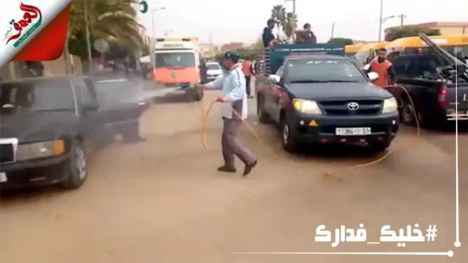سلطات أيت بوبيدمان تسابق الزمن لتعقيم السيارات والشوارع (فيديو)