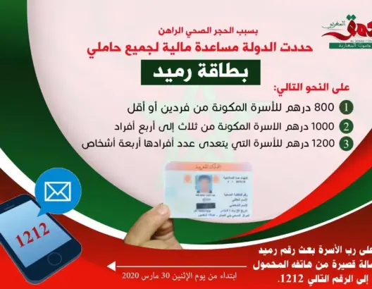 لحاملي “راميد” .. هذا ما يجب فعله للاستفادة من دعم الدولة