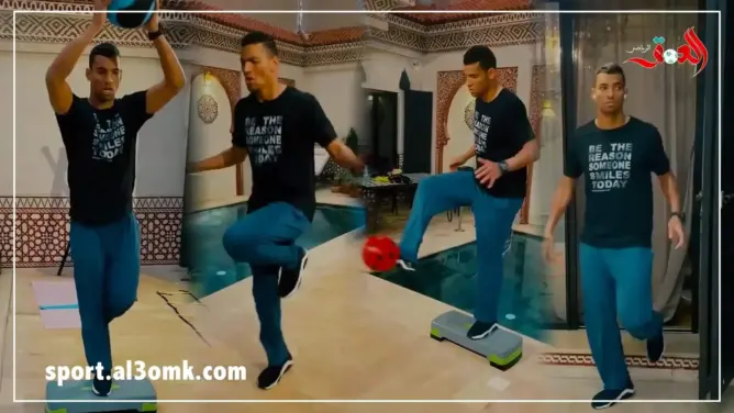عزيمة وإصرار وحجر صحي.. هكذا يجري التكناوتي حصصه التدريبية في منزله (فيديو)