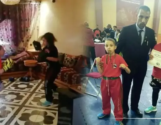 طفلان يحولان “صالة” منزلهما لنادي رياضي يمارسان فيه شغفهما بـ”الفول كونطاكت” (فيديو)