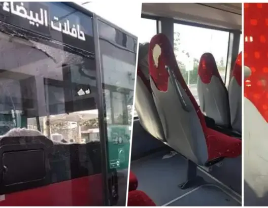 بدأت الخدمة مؤخرا.. نشطاء يستنكرون تخريب حافلات “ألز” بالدار البيضاء