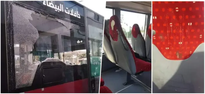بدأت الخدمة مؤخرا.. نشطاء يستنكرون تخريب حافلات “ألز” بالدار البيضاء