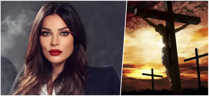 ندين نجيم ترد على فتاة مسلمة: لا أؤمن بدينكم.. وتطلب السماح من “المسيح” (صورة)