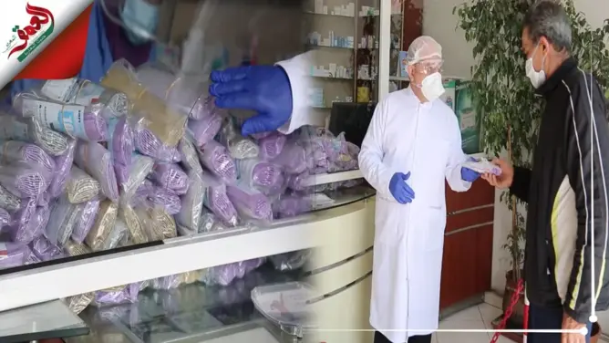 نقابة الصيادلة توزع بالبيضاء 500 ألف كمامة يوميا بالمجان (فيديو)