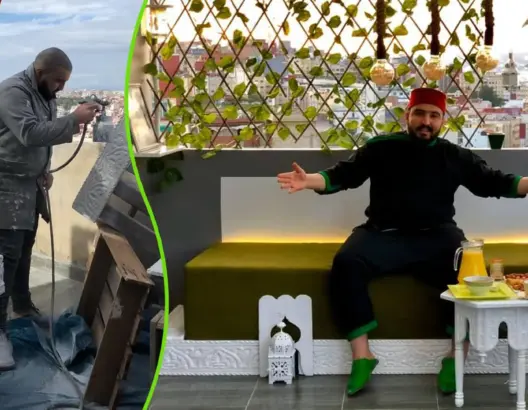 في ظل الحجر الصحي.. طنجاوي يبدع في تحويل سطح منزله إلى تحفة رائعة (فيديو)