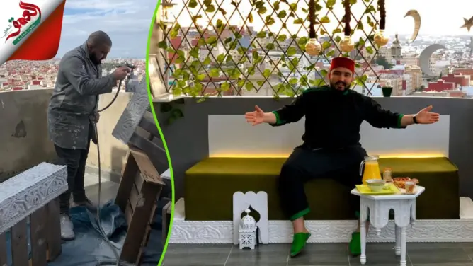 في ظل الحجر الصحي.. طنجاوي يبدع في تحويل سطح منزله إلى تحفة رائعة (فيديو)