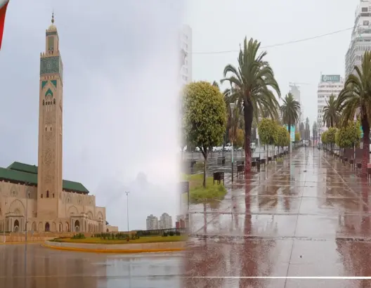 شاهد أمطار ورياح قوية تضرب العاصمة الاقتصادية الدار البيضاء (فيديو)