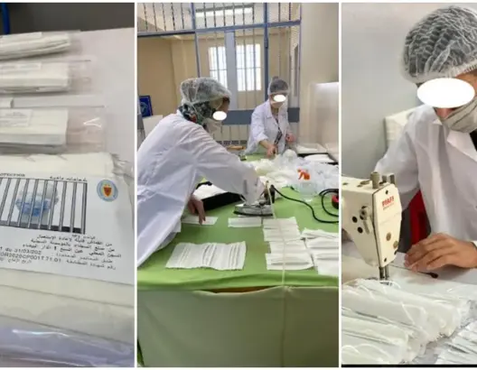 مقابل تعويضات.. نزلاء بـ21 سجنا مغربيا يصنعون 20 ألف كمامة يوميا (صور)