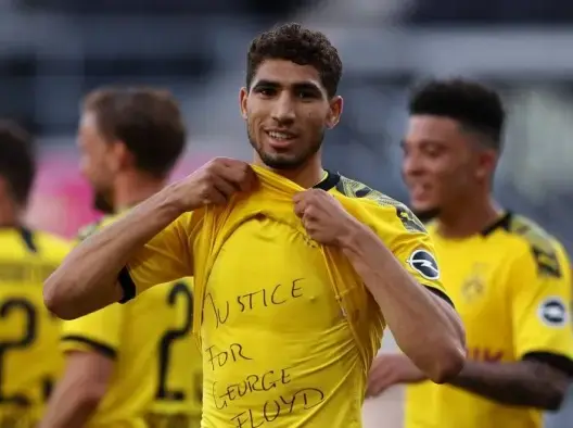 بعد تضامنه مع جورج فلويد.. حكيمي مهدد بعقوبة في الدوري الألماني