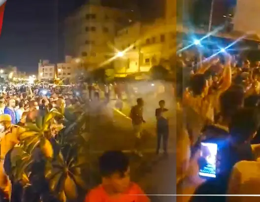 احتجاجات بطنجة بعد قرار السلطات إغلاق المدينة بسبب تفشي فيروس “كورونا” (فيديو)