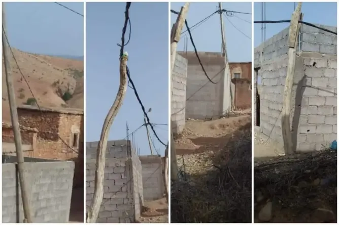 أعمدة كهربائية تهدد أرواح مواطنين بإقليم أزيلال