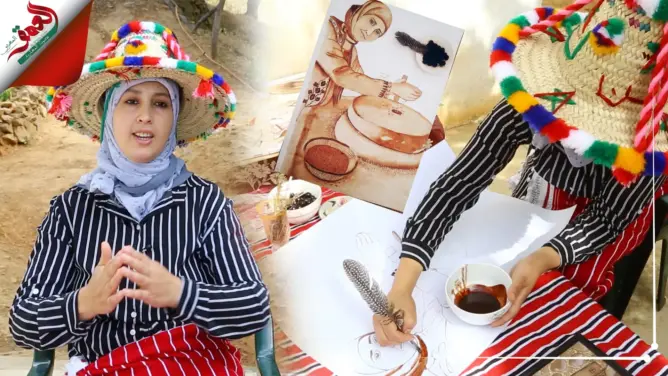 ترسم بماء الزيتون.. زهرة مغربية من المغرب العميق تبدع بطريقة استثنائية (فيديو)