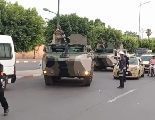 مركبات الجيش بشوارع مراكش