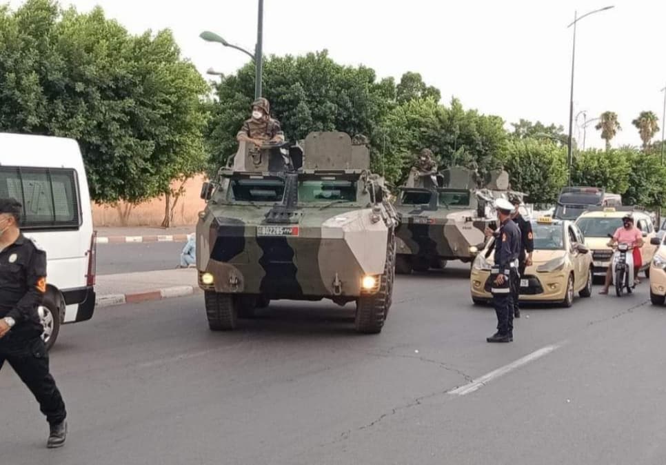 مركبات الجيش بشوارع مراكش