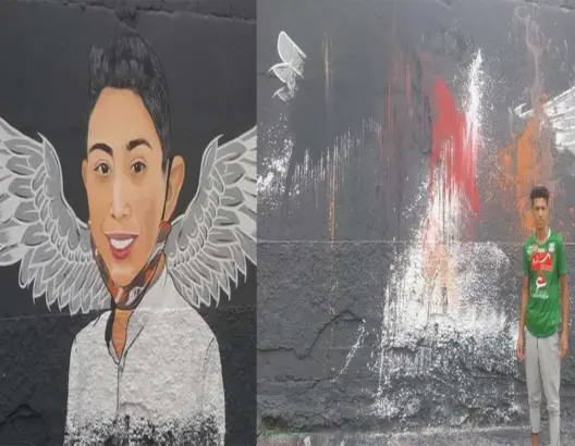 التخريب يطال جدارية لـ”عدنان” شهيد الطفولة المغتصبة بالدشيرة الجهادية (صور)