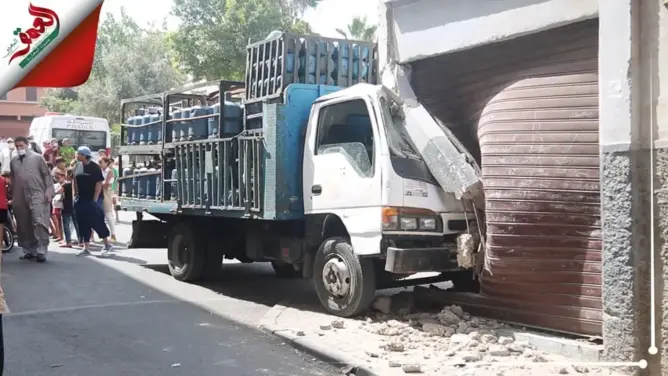 حادث اصطدام شاحنة