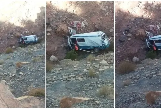 انقلاب سيارة للنقل المزدوج بتنغير