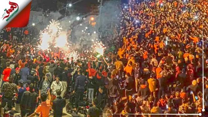 احتفالات عارمة بمدينة بركان بعد التتويج الإفريقي الأول للفريق البرتقالي(فيديو)