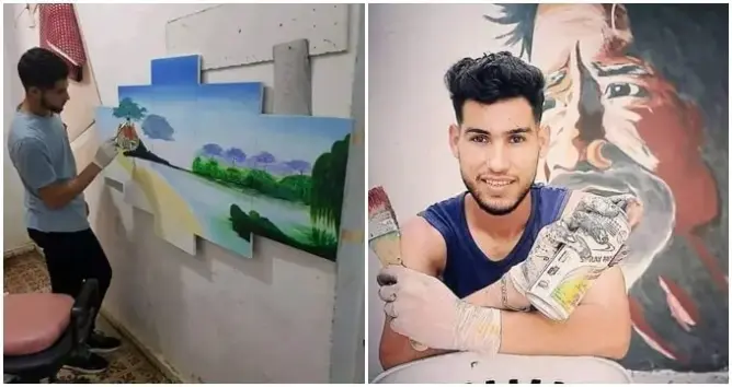 حمزة حكيم، طالب جامعي ورسام بتاونات