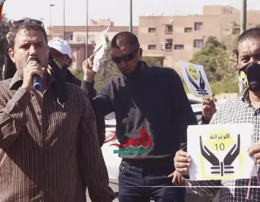احتجاج أساتذة “الزنزانة 10” بمراكش (فيديو)