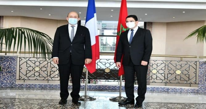 وزير الخارجية الفرنسي ووزير الخارجية المغربي
