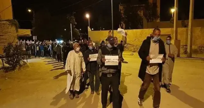 احتجاج مواطنين بزاكورة ضد بتر يد رضيع