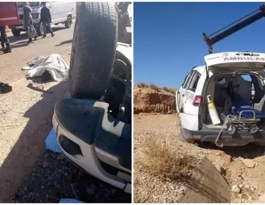 بولمان في حداد.. “العمق” تروي تفاصيل انقلاب سيارة إسعاف ووفاة 3 أشخاص (صور)