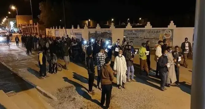 احتجاج مواطنين بزاكورة ضد بتر يد رضيع
