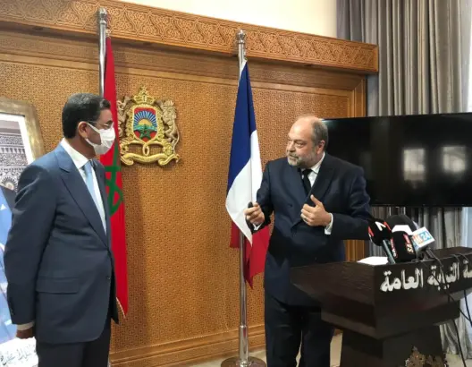رئيس النيابة العامة محمد عبد النباوي ووزير العدل الفرنسي