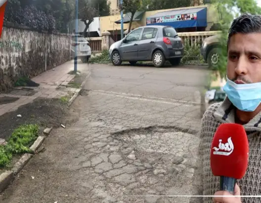 سكان حي "بالبورنازيل" بالبيضاء يشتكون من الحالة المتردية لشارع القوات المساعدة