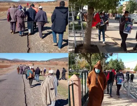 مقلع للحجارة يدفع ساكنة بأزيلال للخروج في مسيرة ومحتجون يدعون لفتيت للتدخل