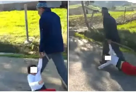 توقيف الجد الذي ظهر في شريط فيديو يسحل حفيدته بتاونات