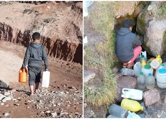 طفل يبحث عن ماء بتنغير
