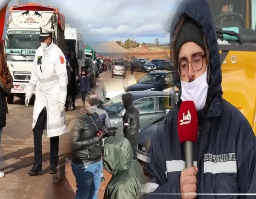 بسبب الثلوج.. مواطنون عالقون بالحاجب وتنظيم السير عبر قوافل باتجاه إفران وأزرو (فيديو)