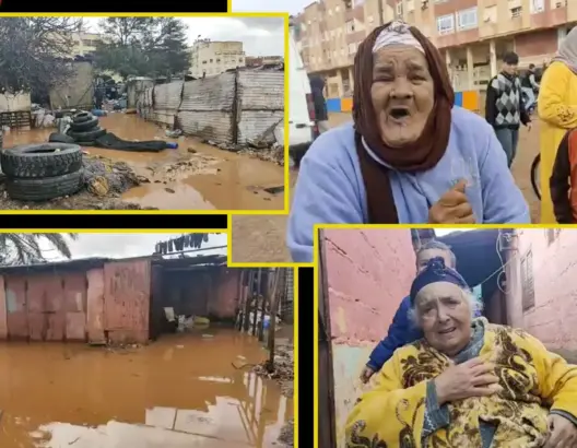 الأمطار تغرق دوار الصافي بالمحمدية