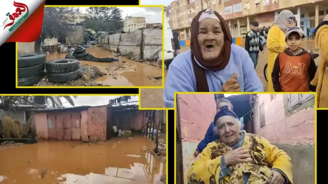 الأمطار تغرق دوار الصافي بالمحمدية