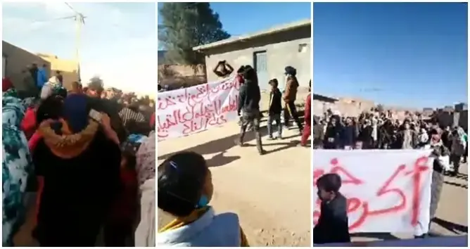 “الطفولة في خطر” .. احتجاجات ببوذنيب عقب ذبح “مقرقب” للطفل “أكرم” (فيديو)