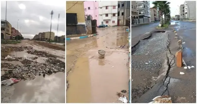 أمطار غزيرة وبرك مائية تحاصر أحياء سكنية بالدروة