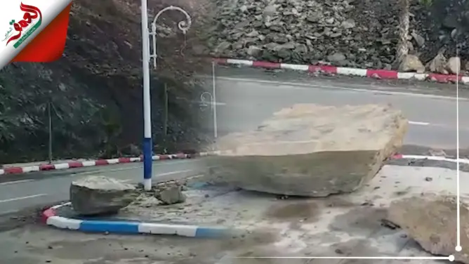 الأمطار الغزيرة تتسبب في تساقط الأحجار بمنطقة الجبهة بشفشاون (فيديو)