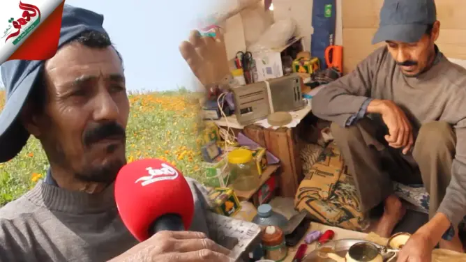 مول الفاخر.. مغربي يعيش أكثر من 40 سنة في “عشة” ضواحي أزمور (فيديو)
