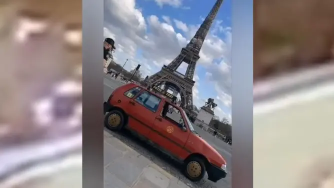 “طاكسي حْمر” يظهر في أشهر شارع بباريس..ومهني بالقطاع: لاعلاقة لها بالمغرب (فيديو)