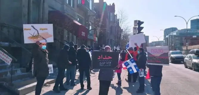 “فجيجيو” كندا يحتجون بمونتريال بعد ضم الجزائر لأراض زراعية بالعرجة (صور)