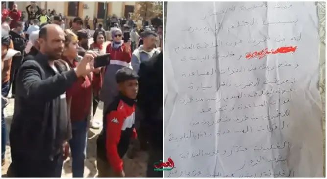 "الخليفة حكار والمقدم شاهد زور”.. رسالة منتحر تشعل احتجاجات ببوفكران (صور)
